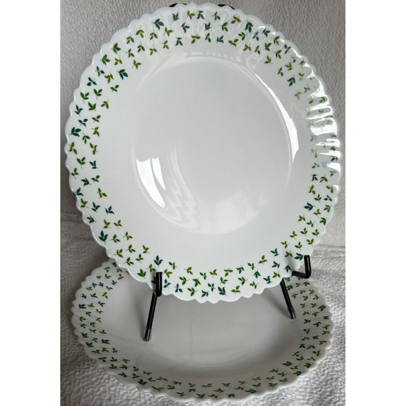 Larah By Borosil (2) Dinner Plates 10”W Sage Silk Opalware  100% Vegan Excellent - Picture 2 of 13